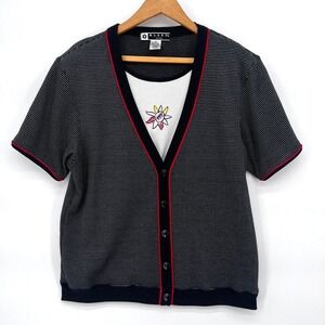 Blast Retro Y2K Layered 80s Sweater‎ Preppy Textured Size MP